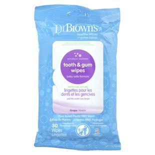 Dr. Brown's, Tooth & Gum Wipes, Grape, 30 Wipes купить в Киеве и Украине