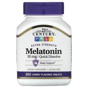 21st Century, Extra Strength, Quick Dissolve Melatonin, Cherry, 10 mg, 360 Tablets купить в Киеве и Украине