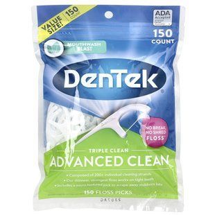 DenTek, Advanced Clean Floss Picks, жидкость для полоскания рта, 150 зубочисток купить в Киеве и Украине