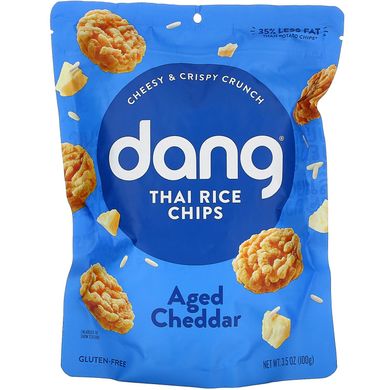 Хрусткі рисові чіпси, витриманий чедер, Dang Foods LLC, 3,5 унц (100 г)