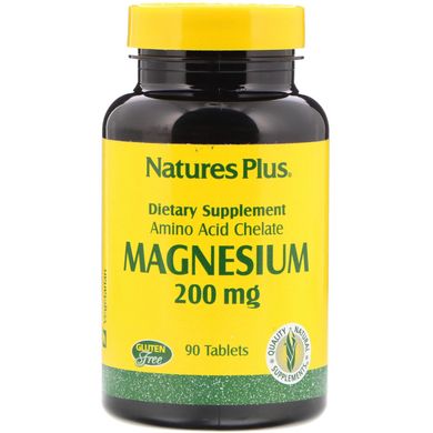 Магній, Nature's Plus, 200 мг, 90 таблеток