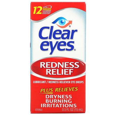 Очні краплі для змащення та зняття почервоніння Clear Eyes (Lubricant Eye Drops) 15 мл