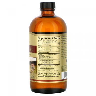 Лляна олія органік Solgar (Flaxseed Oil Earth Source) 473 мл