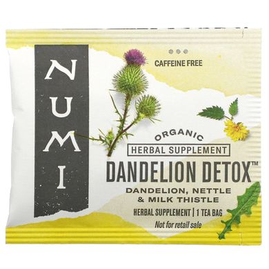 Numi Tea, Органічний, Детокс з кульбаб, без кофеїну, 16 чайних пакетиків без ГМО, 1,13 унції (32 г)