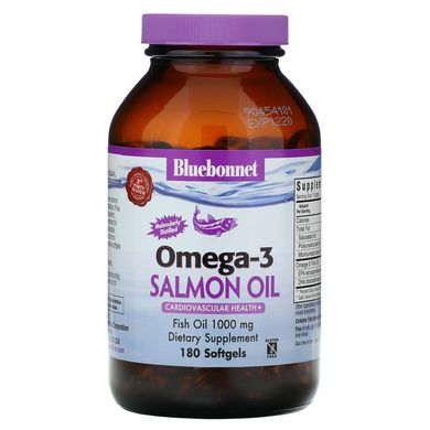 Олія лосося Bluebonnet Nutrition (Omega-3 Salmon Oil) 1000 мг 180 капсул