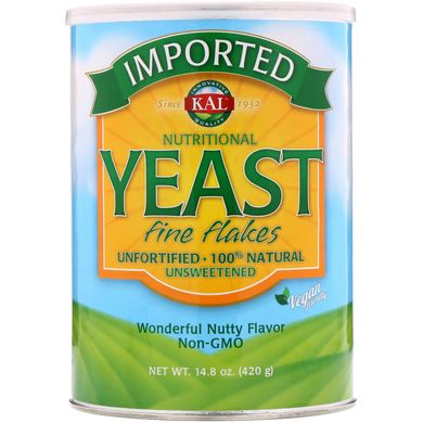 Імпортні харчові дріжджі, тонкі пластівці, Imported Yeast Fine Flakes, KAL, 420 г