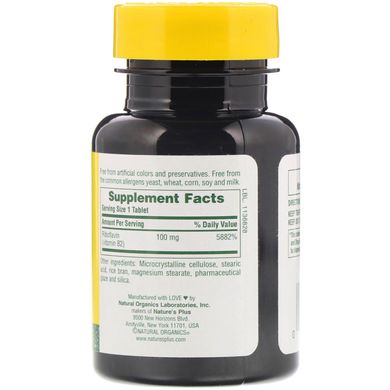 Рибофлавін вітамін B2 Nature's Plus (Riboflavin Vitamin B2) 100 мг 90 таблеток