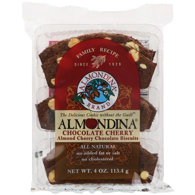 Шоколадна вишня, шоколадне печиво з мигдалем і вишнею, Almondina, 4 унц (113,4 г)