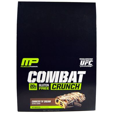 Білкові батончики вершкове печиво MusclePharm (Combat Crunch) 12 шт по 63 г