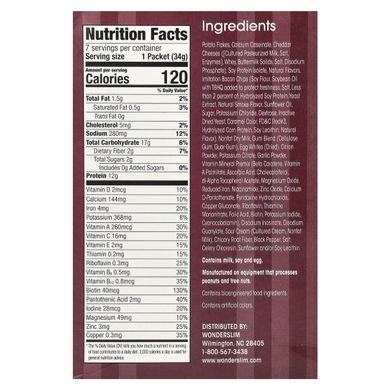 Протеинове картопляне пюре WonderSlim (Protein Mashed Potatoes) 7 пакетиков по 34 г бекон и белый чеддер купить в Киеве и Украине