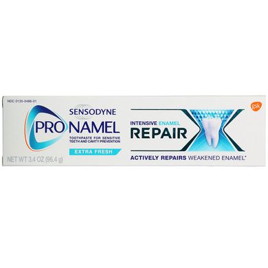 Зубна паста для інтенсивного відновлення емалі, ProNamel, Intensive Enamel Repair Toothpaste, Extra Fresh, Sensodyne, 96.4 г