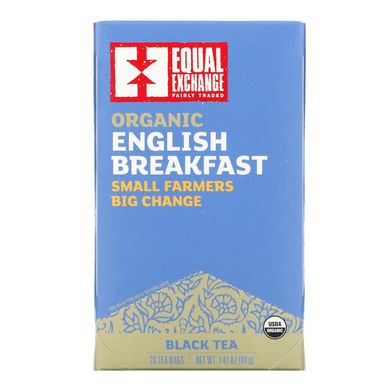 Equal Exchange, Органічний англійський сніданок, чорний чай, 20 чайних пакетиків, 1,41 унція (40 г)