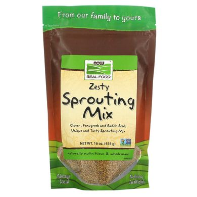 Мікс насіння для проростання Now Foods (Sprouting Mix Clover Fenugreek and Radish) 454 г