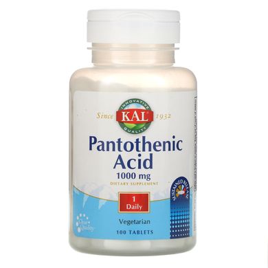 Пантотенова кислота KAL (Pantothenic acid) 100 таблеток