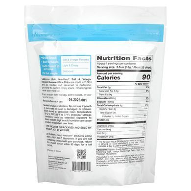 Rice Chips with salt and vinegar and seaweed California Gold Nutrition (Seaweed Rice Chips Salt & Vinegar) 60 g.