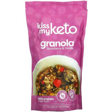Kiss My Keto, Кето-гранола, полуниця та ваніль, 9,5 унцій (270 г)