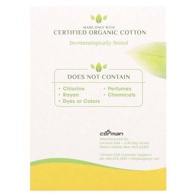 Organic tampons, compact, Organyc, 16 regular absorbent tampons