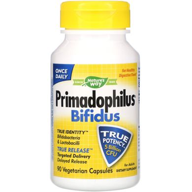 Primadophilus, біфідобактерії, для дорослих, Nature's Way, 90 вегетаріанських капсул