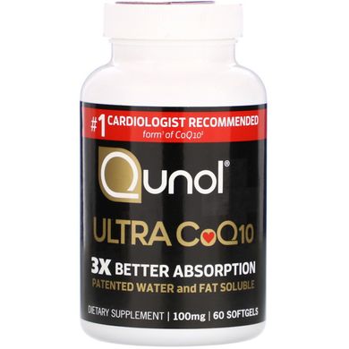 Мега CoQ10 Убіхінол Qunol (Ultra Co-enzyme Q10) 60 капсул