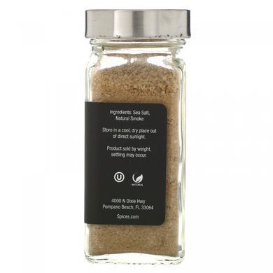 Копченая морская соль с гикори, мелкое зерно, Hickory Smoked Sea Salt, Fine Grain, The Spice Lab, 99 г купить в Киеве и Украине