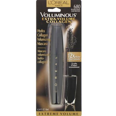 Туш для вій Voluminous Extra-Volume Collagen, відтінок 680 вугільно-чорний, L'Oreal, 10 мл