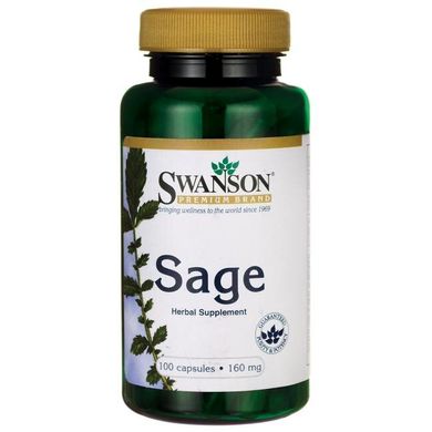 Екстракт шавлії 10: 1, Sage 10: 1 Extract, Swanson, 160 мг, 100 капсул