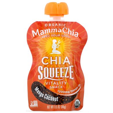 Семена чиа органик манго кокос Mamma Chia (Chia Squeeze) 8 пакетов по 99 г купить в Киеве и Украине