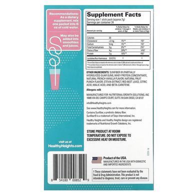 Healthy Heights, Happy Tummies+, For Kids 2+, Fruit Punch, 24 Stick Packs, 0.25 oz (7 g) Each купить в Киеве и Украине