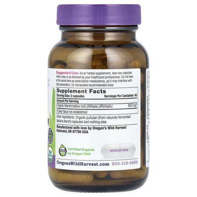 Корень алтея Oregon's Wild Harvest (Marshmallow) 90 капсул купить в Киеве и Украине