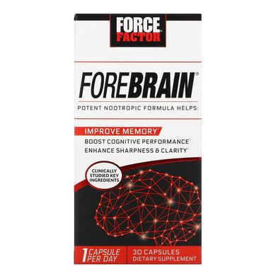 Формула мозку, енергії і концентрації, Forebrain, Energy & Focus Formula, Force Factor, 30 капсул