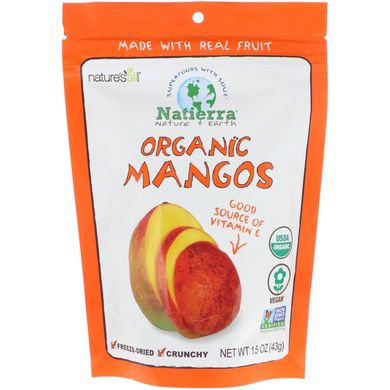 Сушений манго, Mango, Natierra Nature's All, органік, 42,5 г