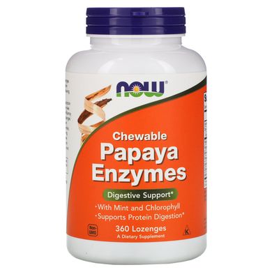 Ферменти жувальні папайї Now Foods (Papaya Enzymes Chewable) 360 пастилок