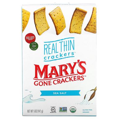 Крекери Real Thin Crackers, морська сіль, Mary's Gone Crackers, 141 г
