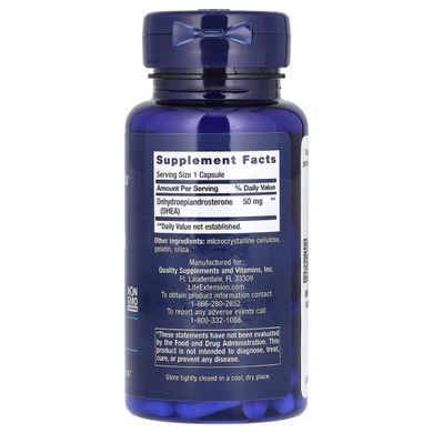 ДГЭА поддержка при усталости и гормональном истощении Life Extension (DHEA) 50 мг 60 капсул купить в Киеве и Украине