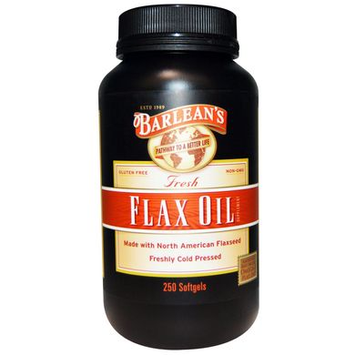 Свіже лляне масло Barlean's (Flax Oil) 250 капсул
