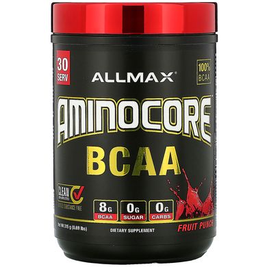 Амінокислоти, AMINOCORE BCAA, фруктовий пунш, ALLMAX Nutrition, 315 г