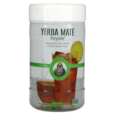 Yerba Mate Royale, підсолоджений стевією, чай миттєвого приготування, Wisdom Natural, 282 унції (79,9 г)