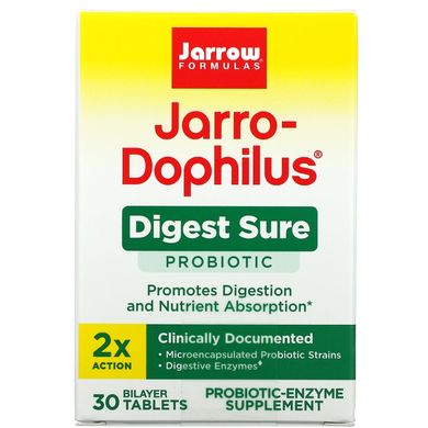 Jarrow Formulas, Jarro-Dophilus, Digest Sure, 30 двухслойных таблеток купить в Киеве и Украине