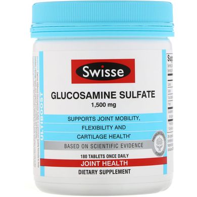 Глюкозамін сульфат, Glucosamine Sulfate, Swisse, 1500 мг, 180 таблеток