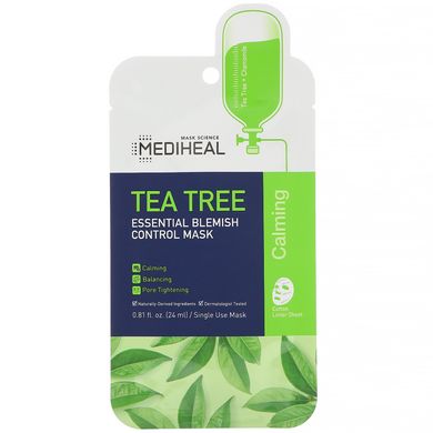 Маска для усунення дефектів, «Зелений чай», Mediheal, 5 шт. по 24 мл