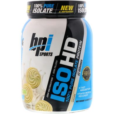 Ізолят протеїну смак ванільного печива BPI Sports (Sport ISO HD 100% Pure Isolate Protein) 713 г