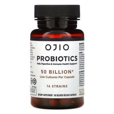 Пробіотики, Probiotics, Ojio, 50 мільярдів, 30 капсул з відстроченим вивільненням