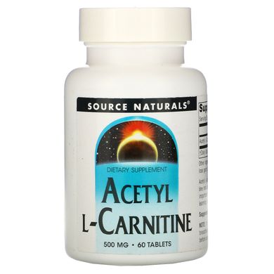 Ацетил карнітин Source Naturals (Acetyl L-Carnitine) 500 мг 60 таблеток