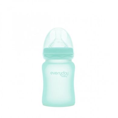 Скляна дитяча пляшечка з силіконовим захистом, м'ятний, 150 мл, Everyday Baby, 1 шт