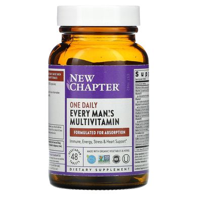 Мультивітаміни для чоловіків «одна таблетка в день», Men's Multivitamin, Every Man's One Daily, New Chapter, 48 таблеток