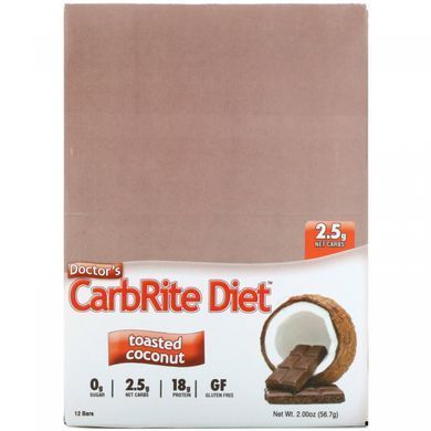 Диетические батончики вкус кокоса Universal Nutrition (CarbRite Diet Bars) 12 шт. по 56.7 г купить в Киеве и Украине