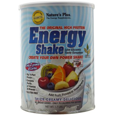 Енергія замінник харчування з протеїном Nature's Plus (Energy Shake, The Original High Protein) 756 г