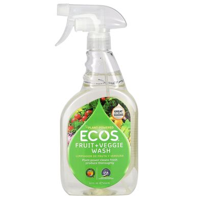 Earth Friendly Products, Ecos, рідина для миття фруктів та овочів, 22 рідких унції (650 мл)