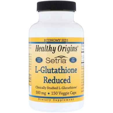 Вільний L-глутатіон Healthy Origins (Reduced L-Glutathione) 500 мг 150 капсул