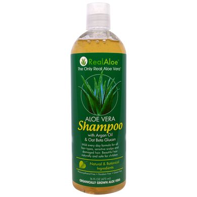 Шампунь Real Aloe Inc. (Aloe Vera Shampoo with Argan Oil and Oat Beta Glucan) 473 мл купить в Киеве и Украине